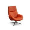 Fauteuil-relax-pivotant-en-cuir-orange