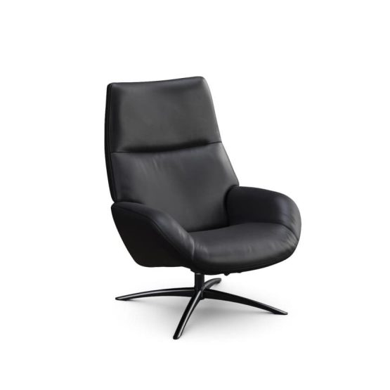 fauteuil relax en cuir noir