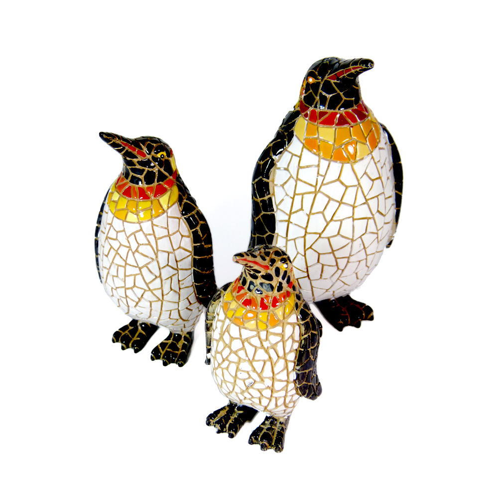 marque generique - Figurine Jardin Pingouin en céramique doré - Objets déco  - Rue du Commerce