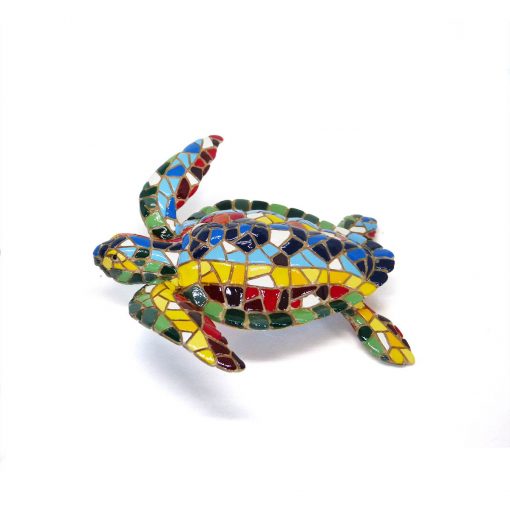 grande tortue décorative multicolore