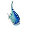 Figurine de poisson en cristal de bohème bleu