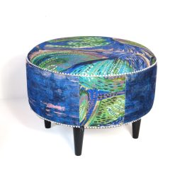 Pouf rond Lalie Design Fuego Bleu