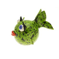 poisson décoratif vert en céramique