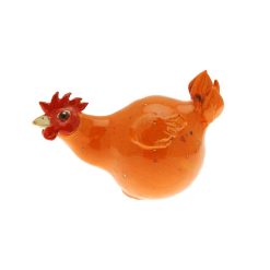 poule orange en céramique