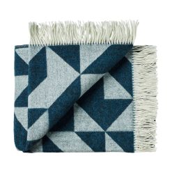 Plaid en laine 100% mérinos bleu pétrole 130x190 style scandinave Silkeborg 1711160 11