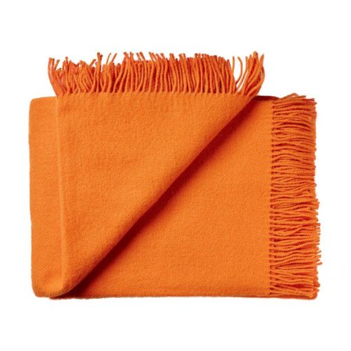 plaid en laine couleur orange carotte 130x200 uni Silkeborg 1504200-12