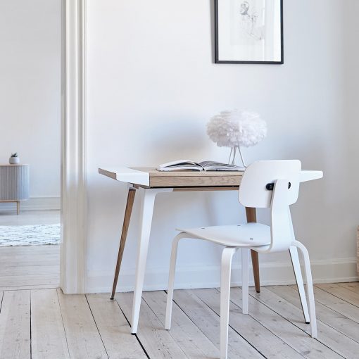 bureau bois et métal avec rangement et cache cable