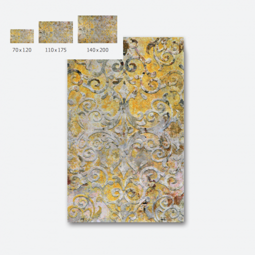 Tapis jaune et gris