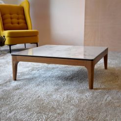 table basse plateau céramique et bois
