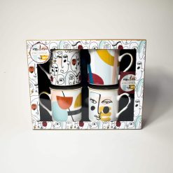 Coffret cadeau 4 mugs en porcelaine Modernism