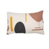 Coussin Arty en coton- écru terracotta moutarde et noir-30 x 50 cm- 8080_60_1