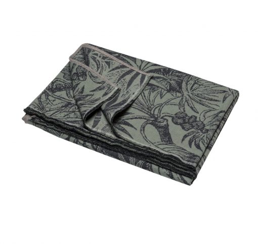 Plaid Jungle en coton-vert et anthracite- 145 x 220 cm- Nova 4083_55_2