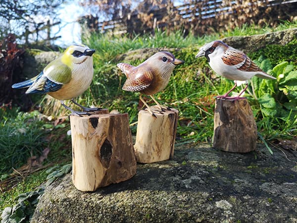 oiseau décoratif en bois - oiseaux déco - statuette oiseau - figurine artisanale oiseau