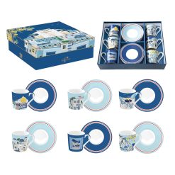 Coffret 6 tasses à café 10cl en porcelaine