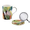 Coffret tisanière 35 cl en porcelaine avec filtre inox "Vibes tropical"