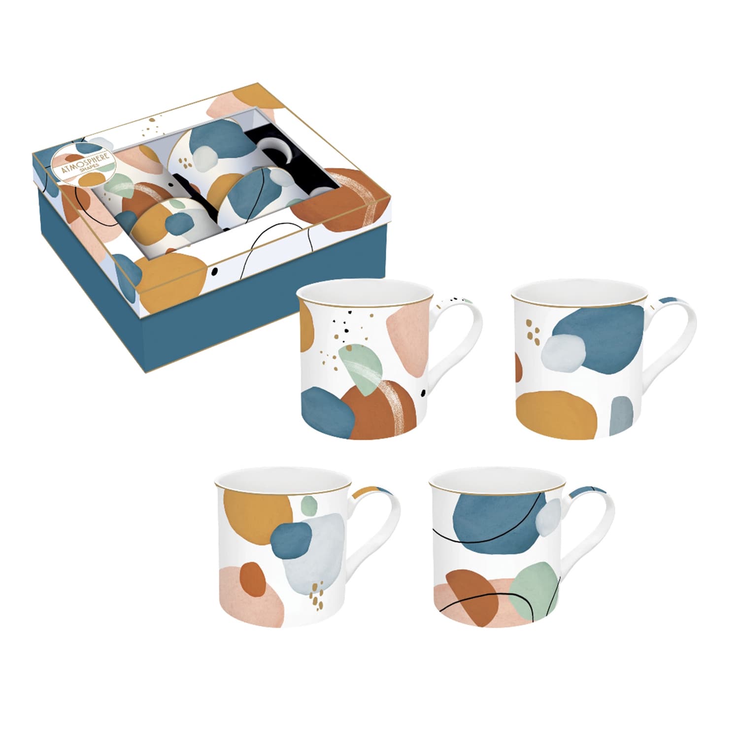 Coffret 6 tasses à café 10cl en porcelaine Shapes