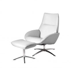 fauteuil lotus confort inclinable en cuir blanc