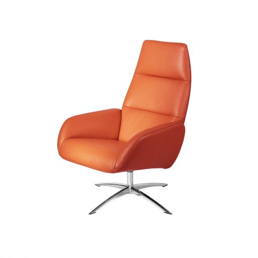 fauteuil ergo kebe en cuir orange