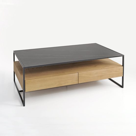 table basse bois metal industriel