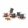 coffret 6 tasses a cafe en porcelaine floral chintz