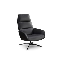 fauteuil relax ergo kebe cuir noir pietement noir