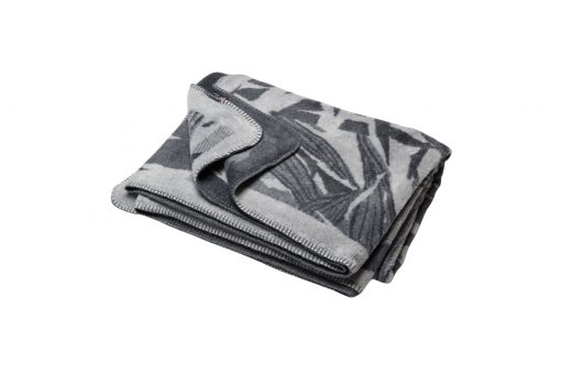 Plaid feuilles de bambou anthracite