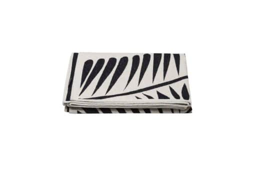 Plaid feuille de palmier noir et blanc
