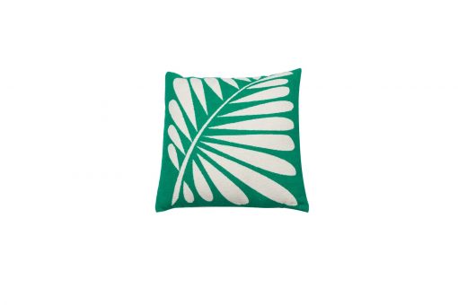 Coussin carré feuille de palmier vert