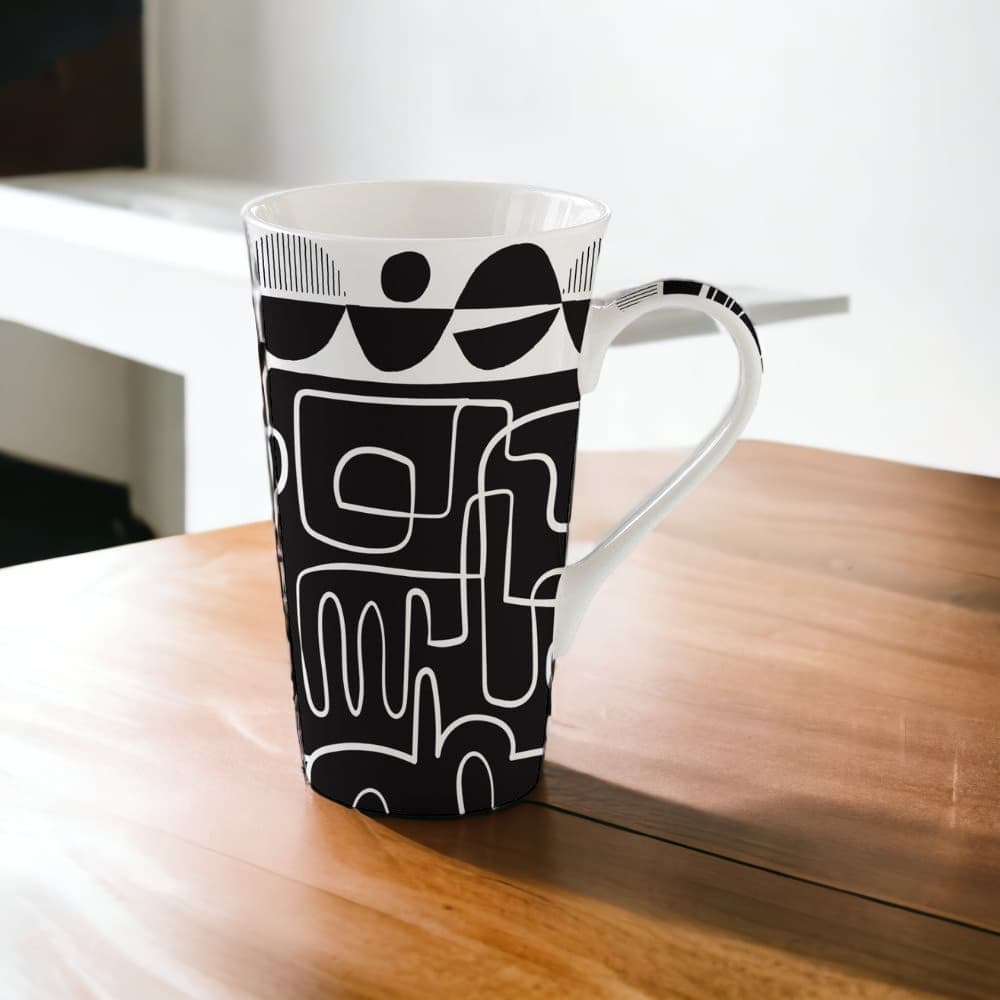 Mug XXL 60 cl en porcelaine Graffiti noir et blanc