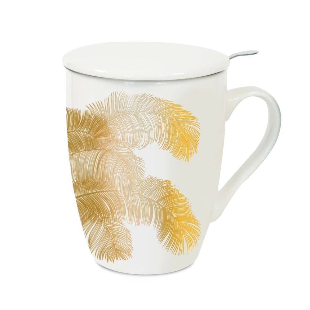 Mug avec infuseur et couvercle en porcelaine