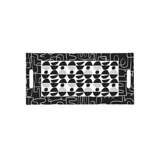 Plateau noir et blanc rectangulaire Graffiti – Image 2