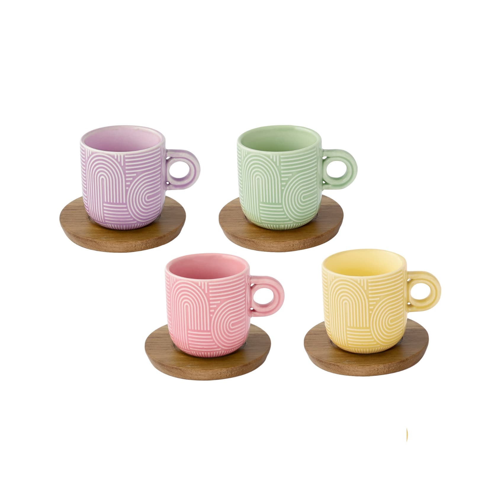 Coffret 4 tasses avec cuillères 16cl flor - RETIF