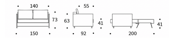 dimension canapé convertible luoma