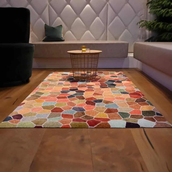 tapis style mosaique dans le salon