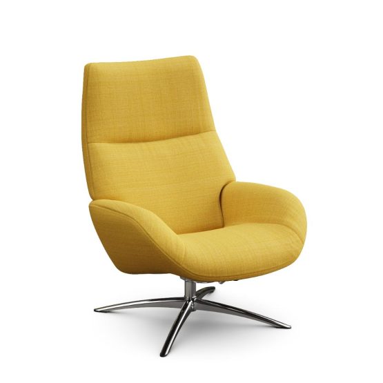 fauteuil relax manuel en tissu jaune