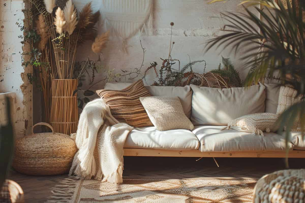 les fleurs séchées et les herbes sèches dans la déco boho