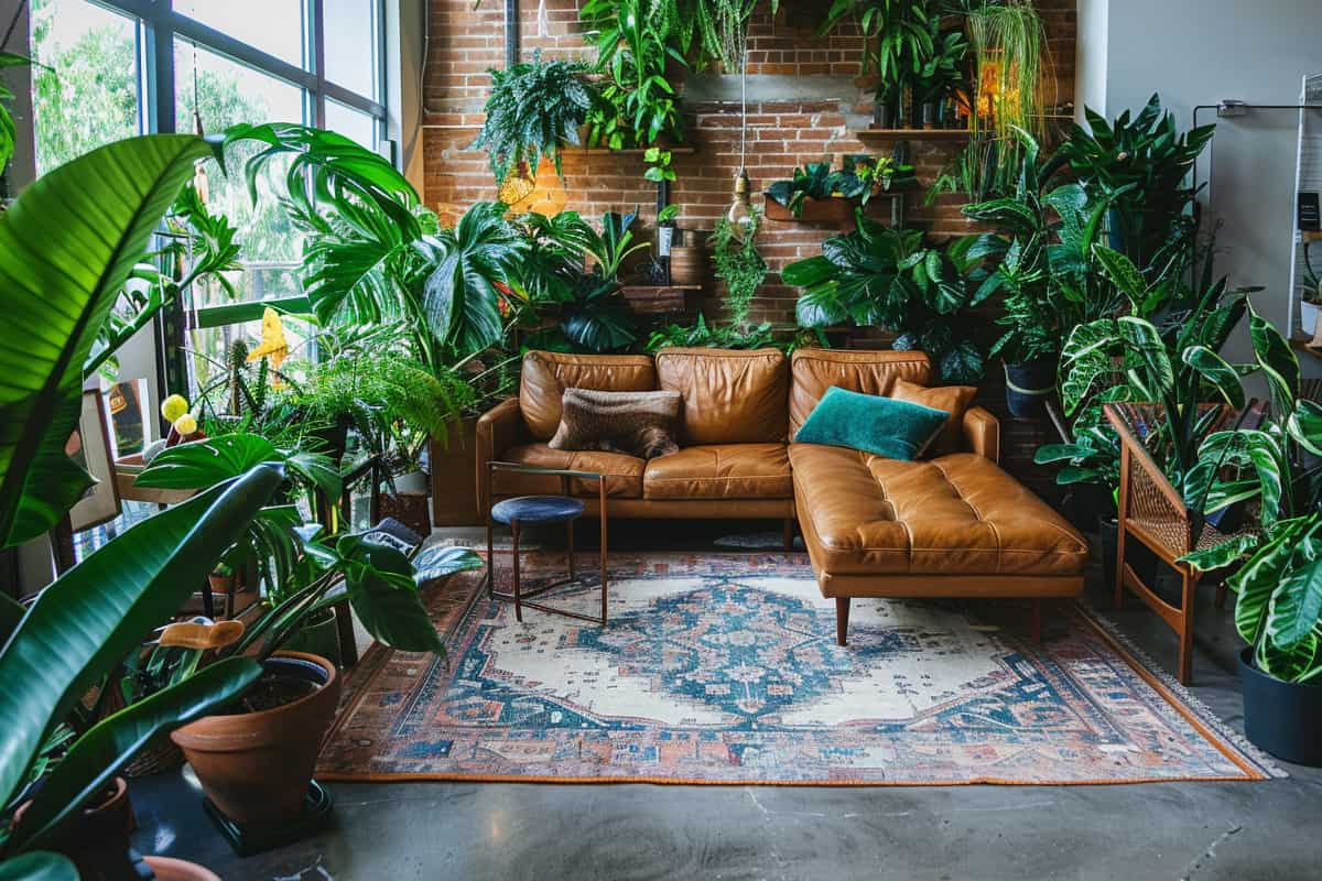 les plantes vertes consituent la base de la déco style jungle chic