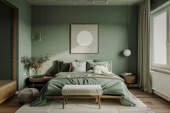 Couleur vert d'eau et bois clair : un mariage de couleurs et de texture