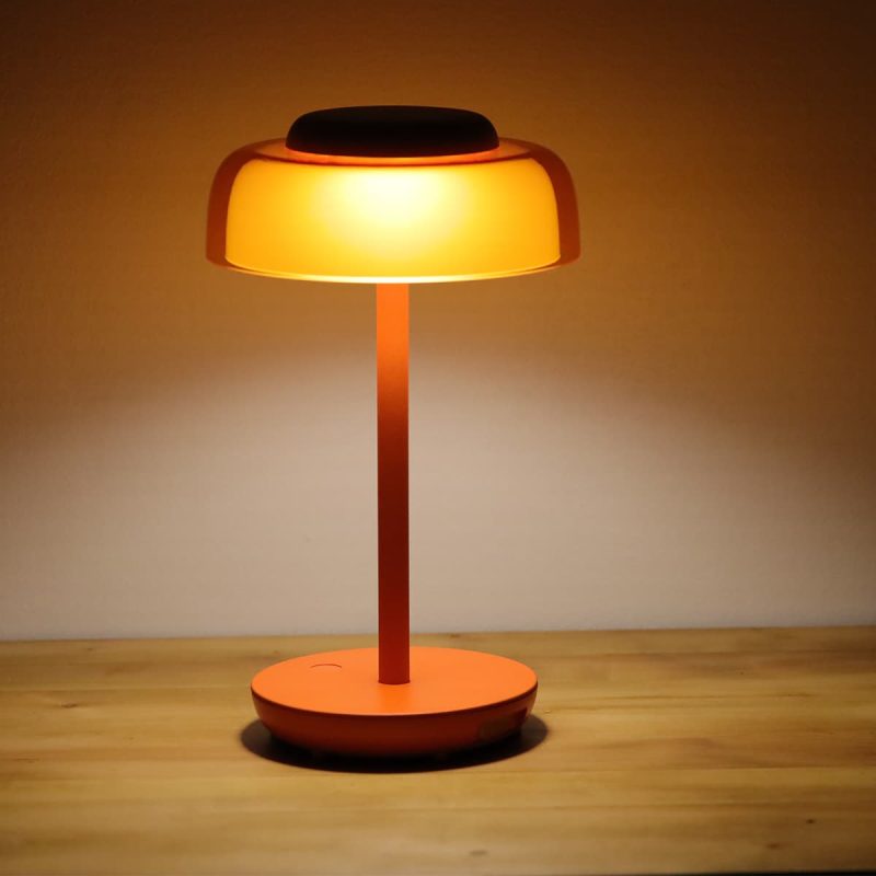 lampe champignon orange led