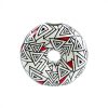 Vase rond donut rouge et blanc tribal