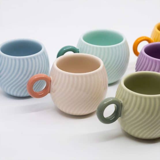 tasses espresso "pop pastel" – design moderne & ludique (x6)
