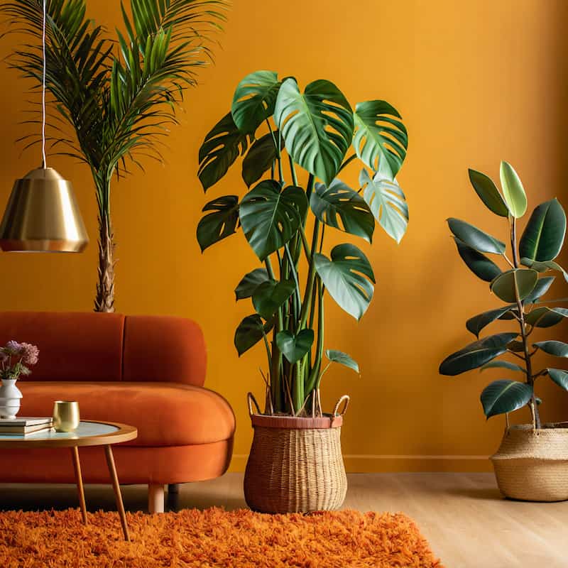 grande plantes vertes interior retro