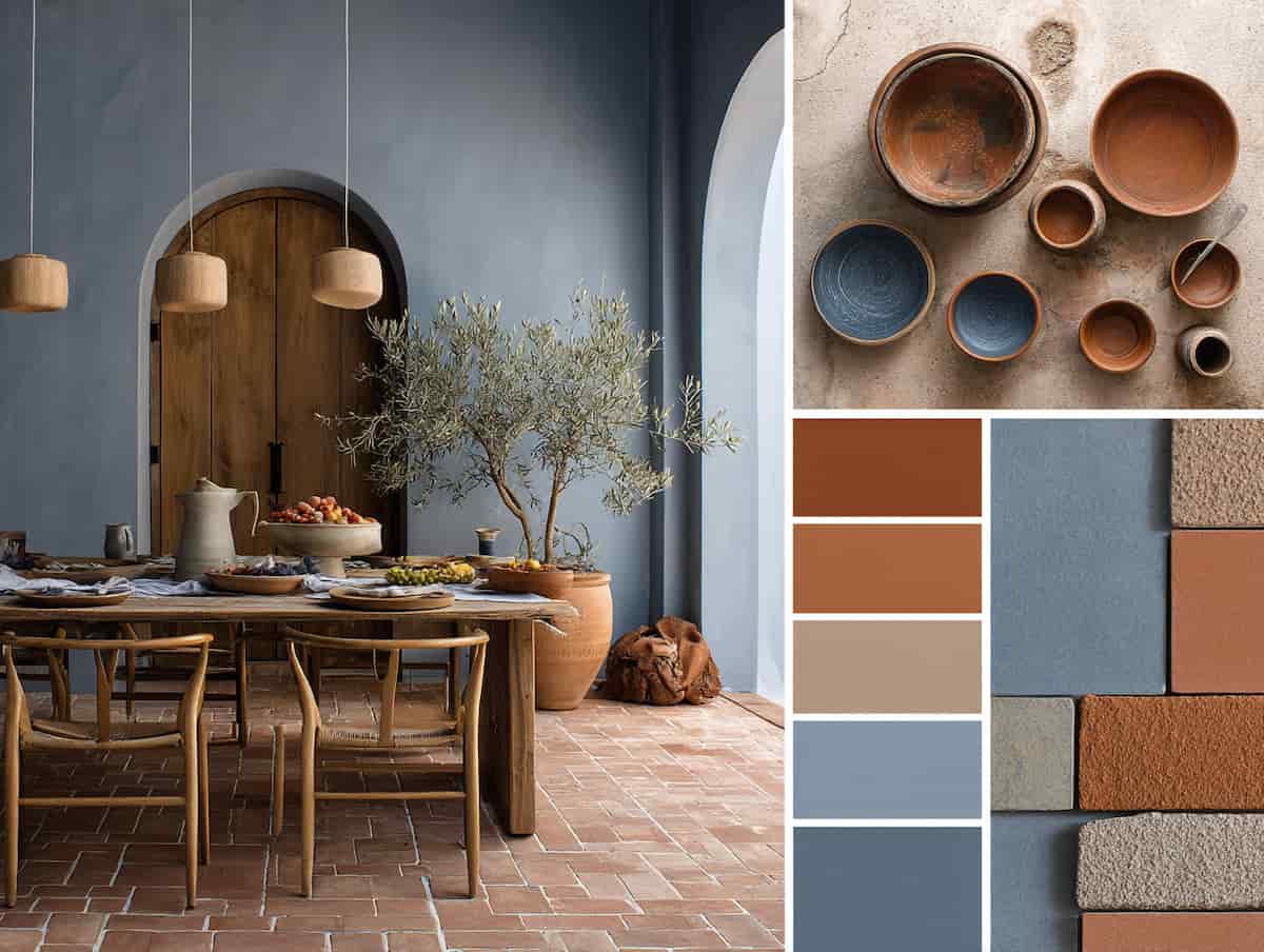 mariage couleur terracota et bleu