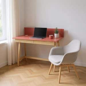 Bureau style scandinave en frêne avec tiroir Luka