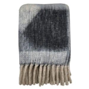 plaid doux noir et blanc en polyester pour canapé en 125 x 150 cm