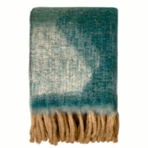 plaid-effet-mohair-en-polyester-vert-en-125-x-150-cm