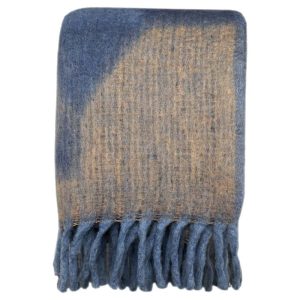 plaid en polyester bleu style bohème