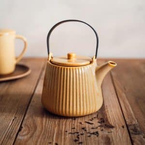 théière 1 litre jaune avec filtre