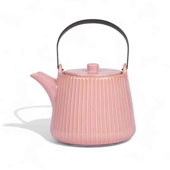Théière 1 litre rose avec filtre en inox