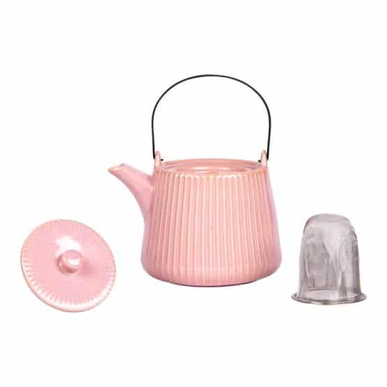 Théière 1 litre rose avec filtre en inox – Image 3